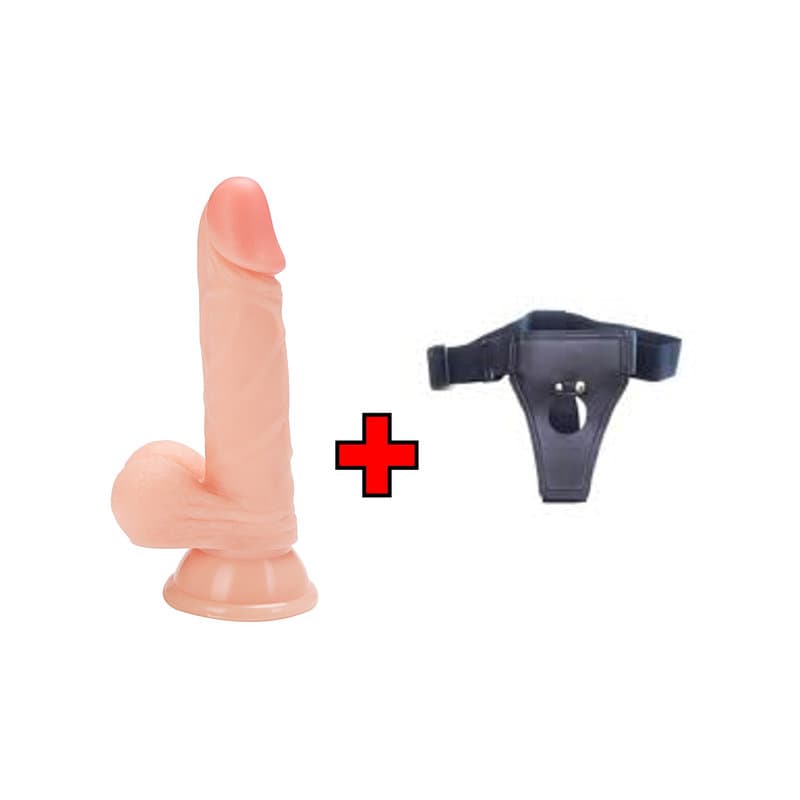 16.5 Cm. Hale Ultra Gerçekçi Doku Vantuzlu Testisli – Belden Bağlamalı Kemerli – Dildo
