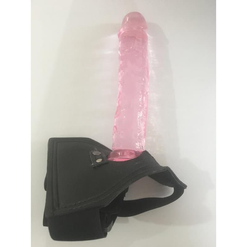 20 Cm. – Tam Realistik – Belden Bağlamalı Kemerli Jel Dildo (Pembe)