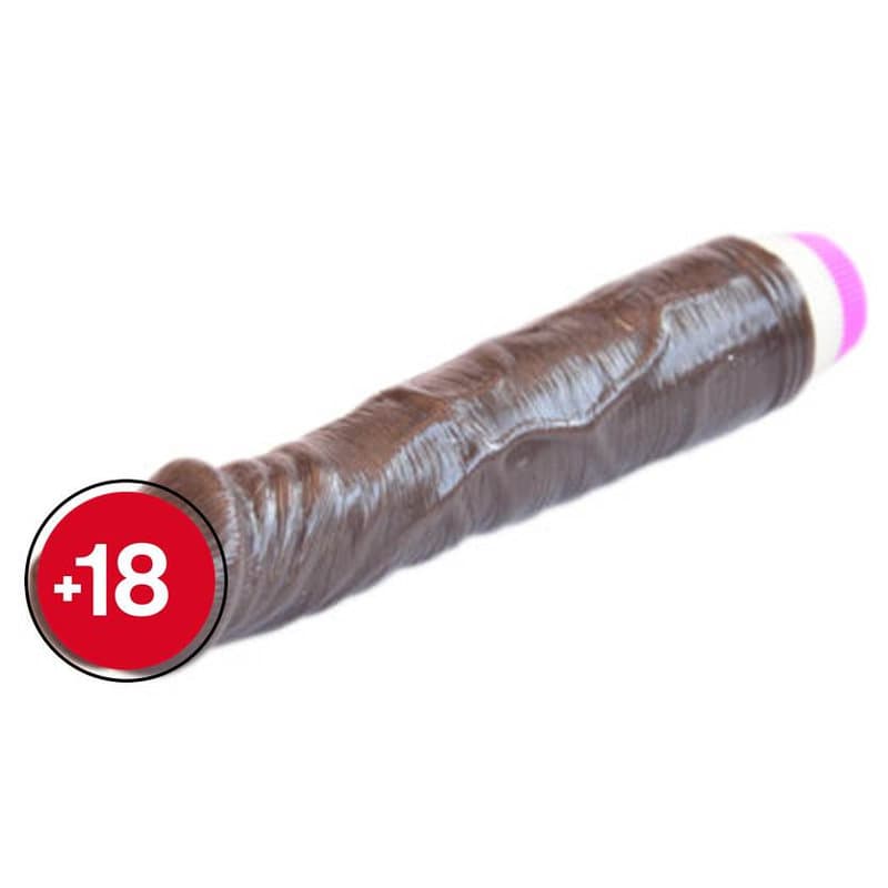 20cm Motorlu Tam Realistik Penis Vibratör (Zenci)