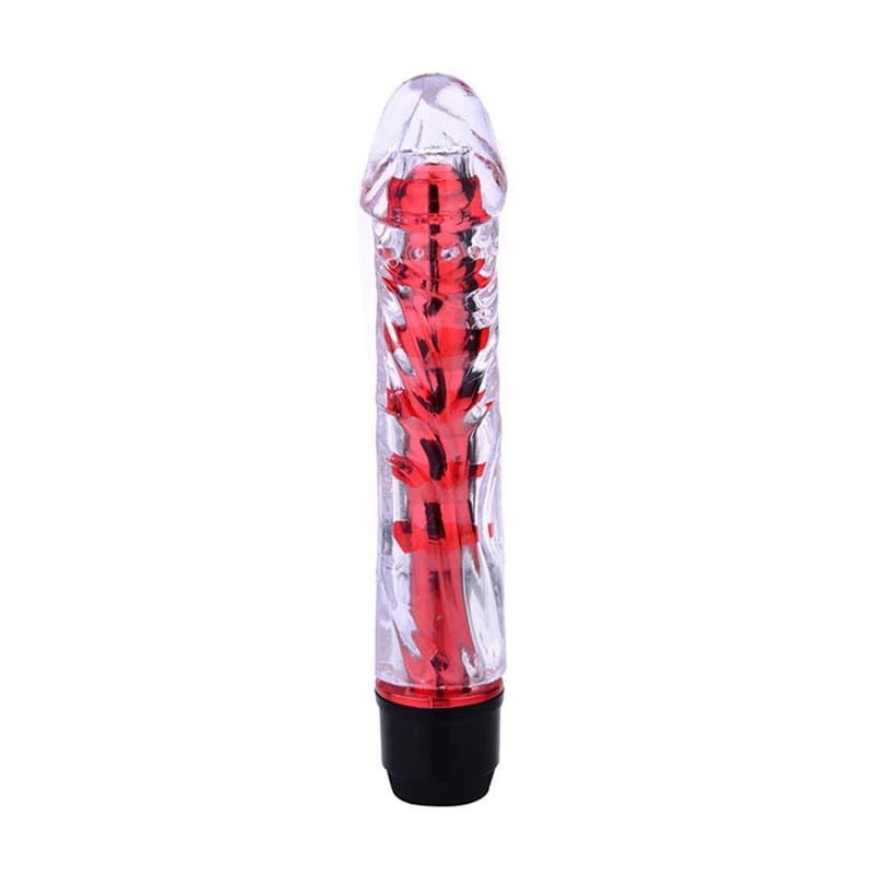 Renkli Fantazi Jelly Vibratör (Kırmızı)