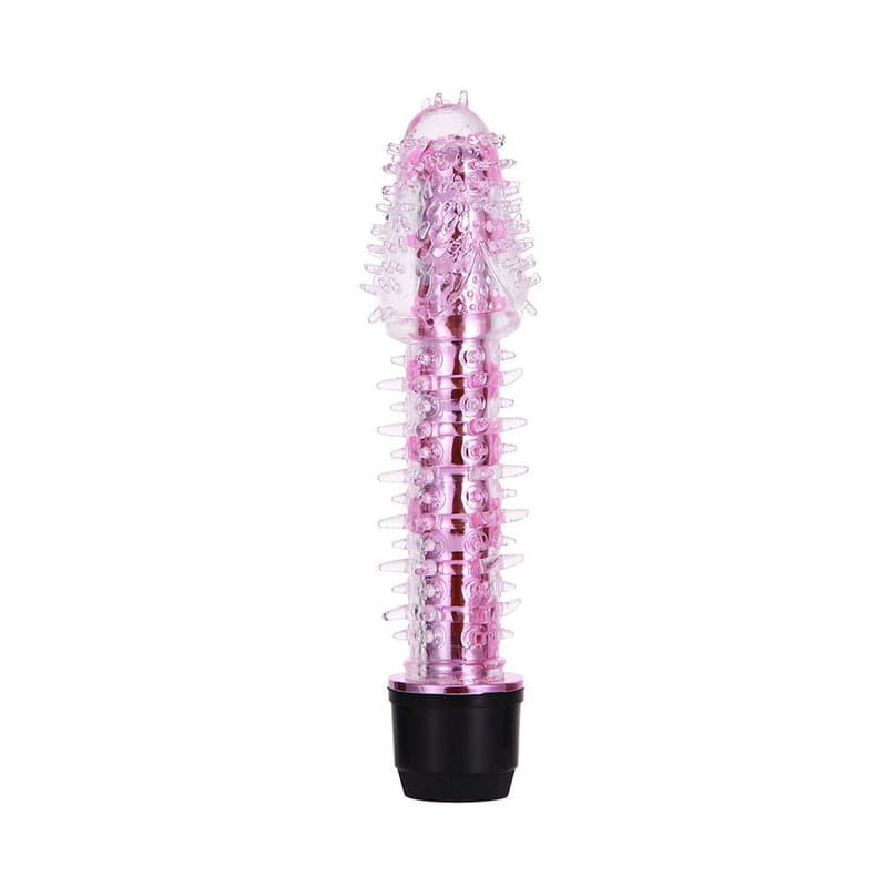 Renkli Fantazi Jelly Vibratör Tırtıklı (Pembe)