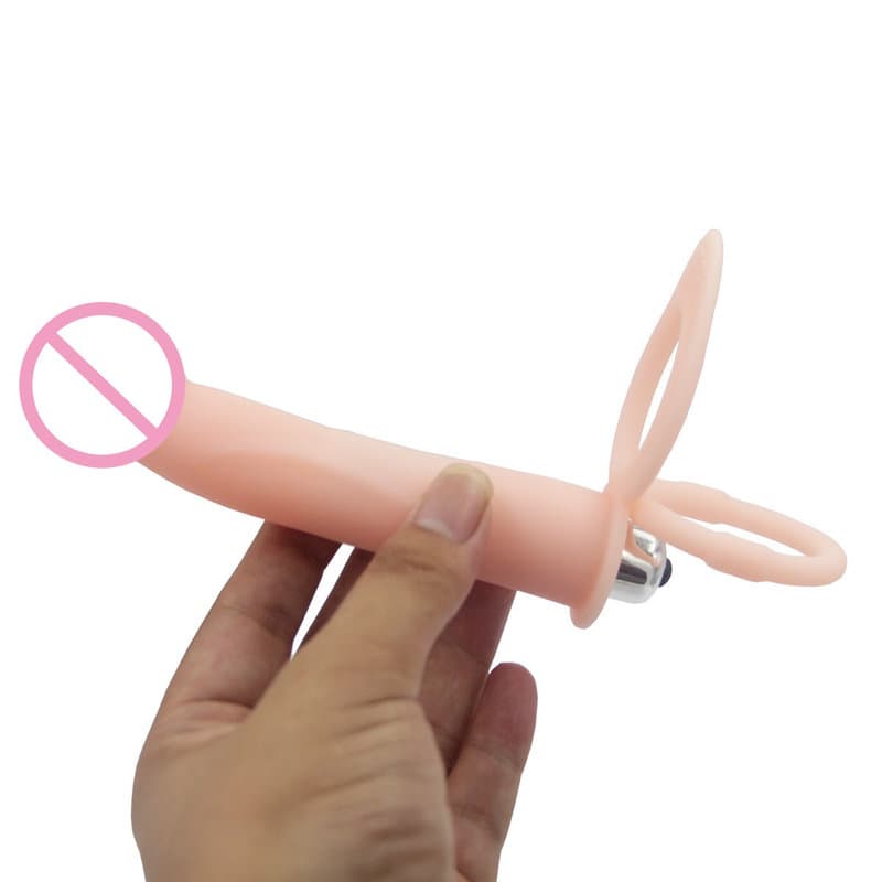 XESE – 14.5 Cm. – Penise Geçme Ek Titreşimli Anal Penis (Ten Rengi)